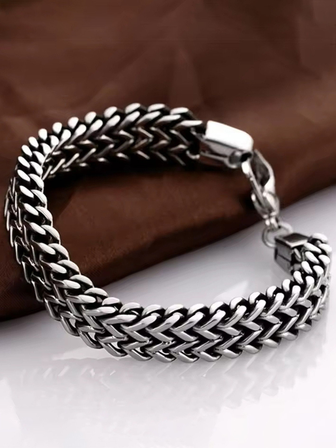 Heer Collection Men Stainless Steel Link Bracelet