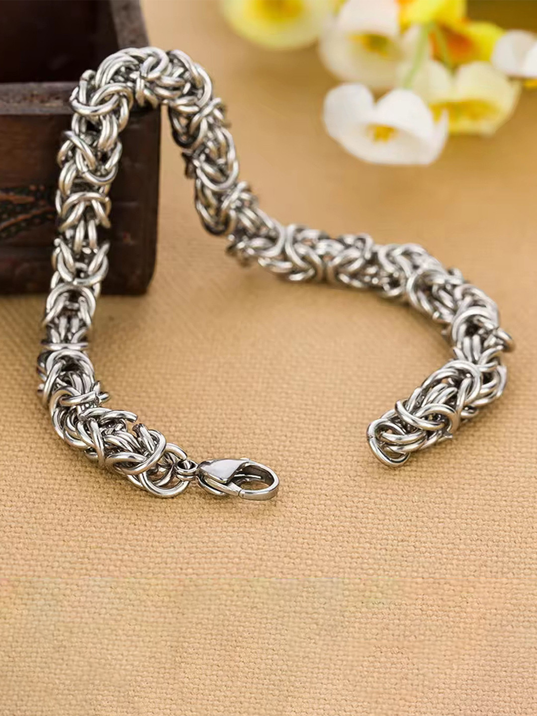 Heer Collection Men Stainless Steel Link Bracelet