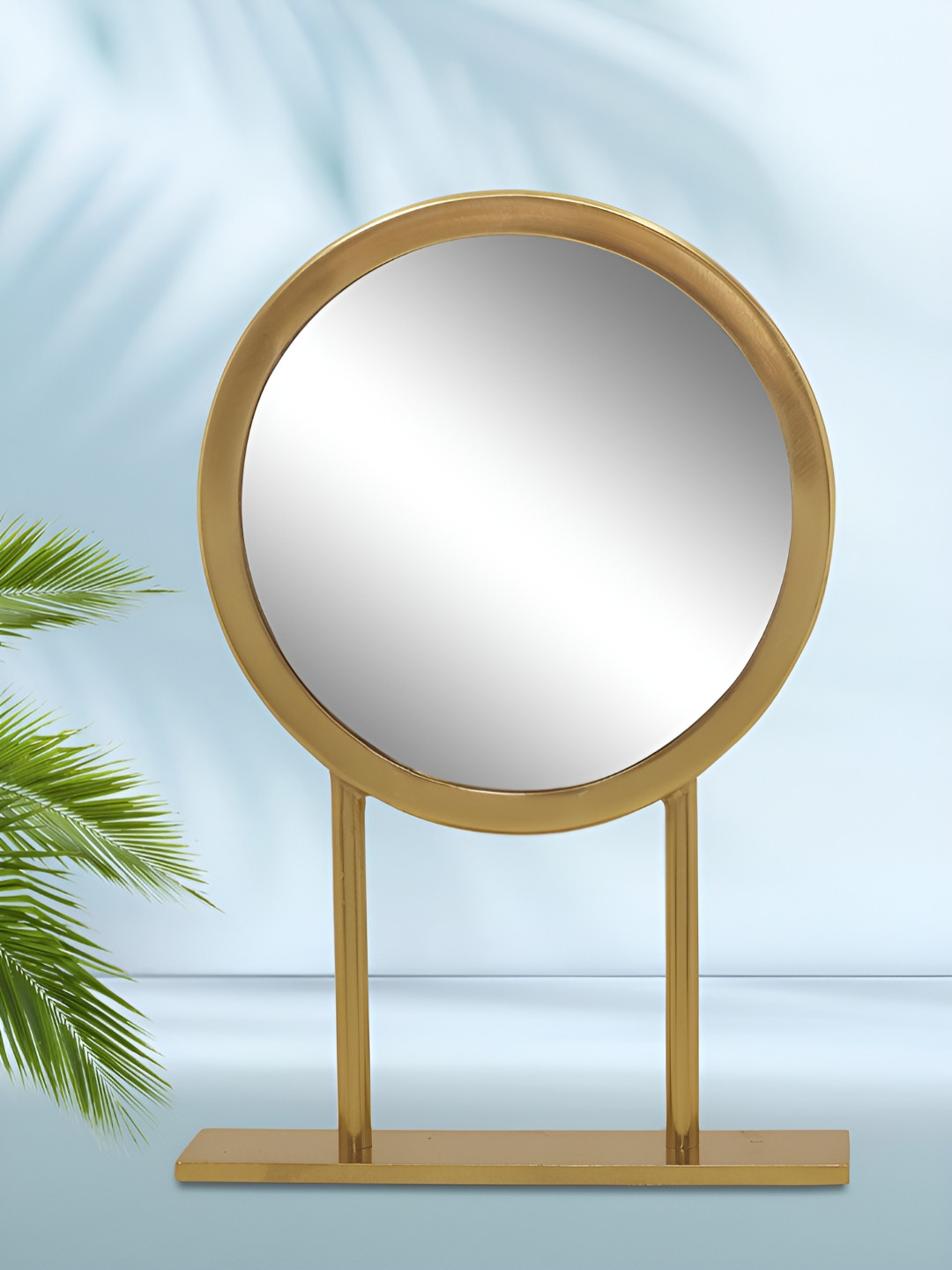 Metalsmith Gold-Toned Table Top Makeup Mirror