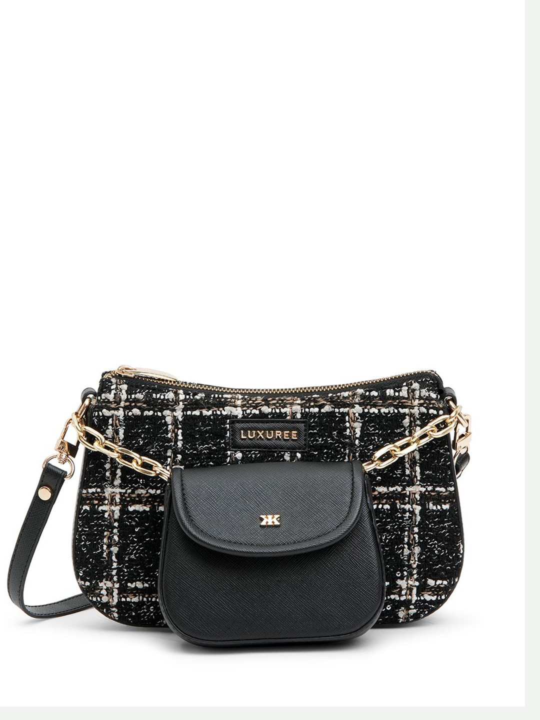 KLEIO Women Geometric Structured Sling Bag With Mini Bag