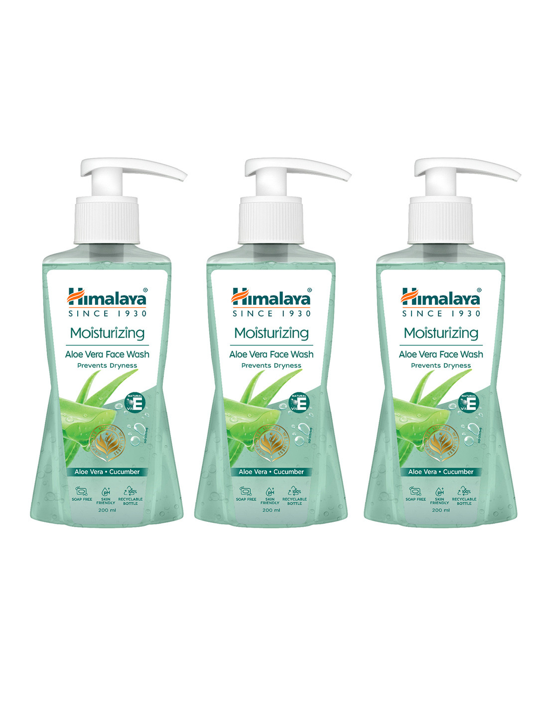 Himalaya Set of 3 Moisturizing Aloe Vera Face Wash - 200 ml each