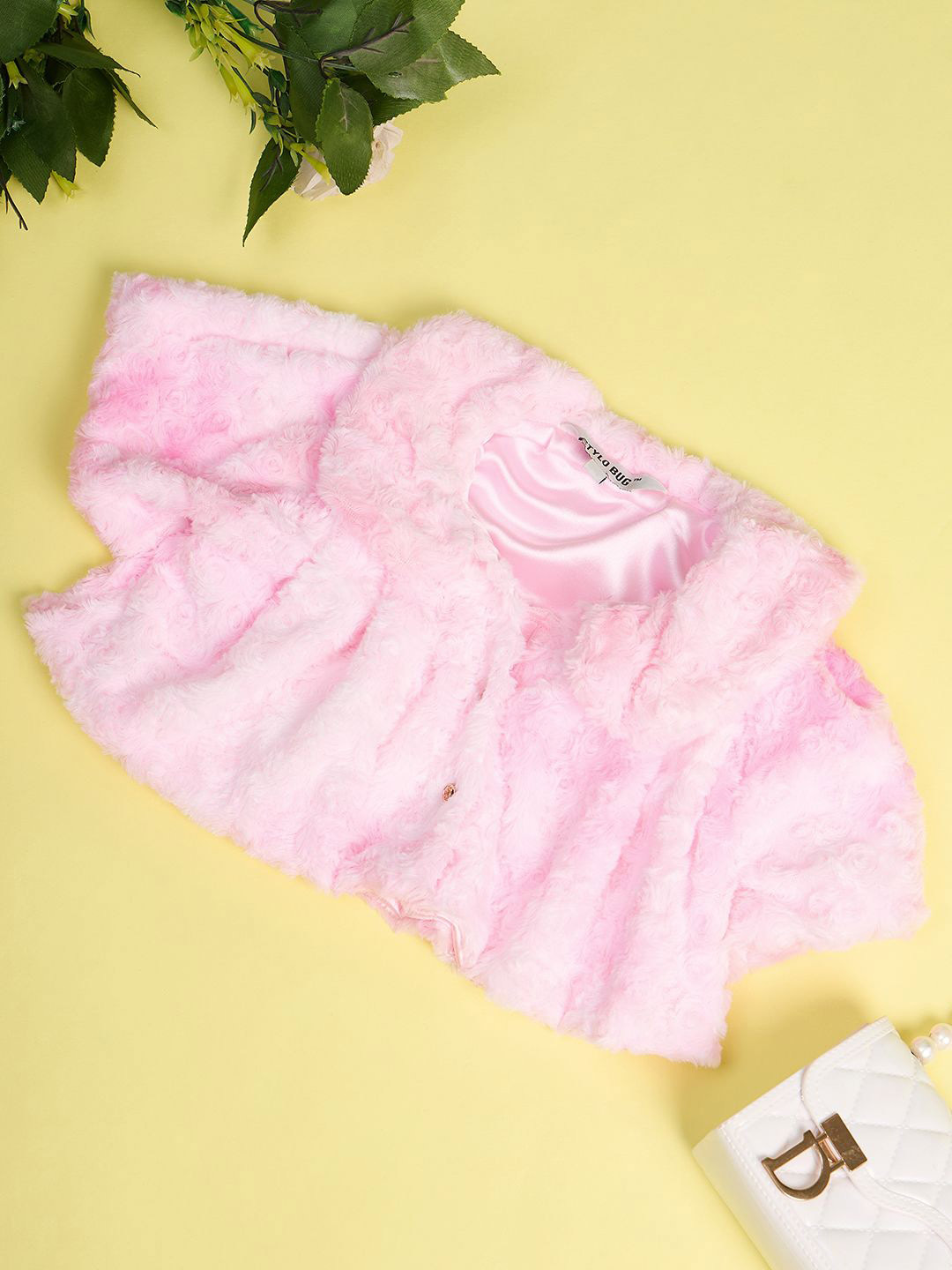 Stylo Bug Girls Embellished Crop Button Shrug