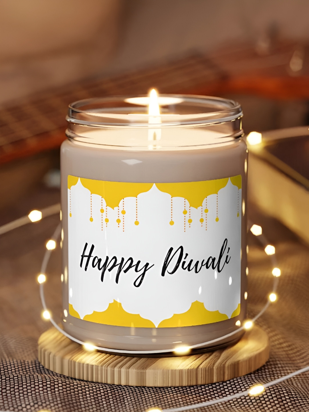 Aromatic Fables Diwali Festive Scented 1 Wick Green Apple Solid Round Jar Candles