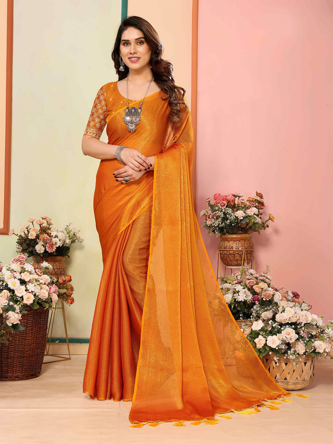 sareyavella Solid Partywear Women Designer Saree