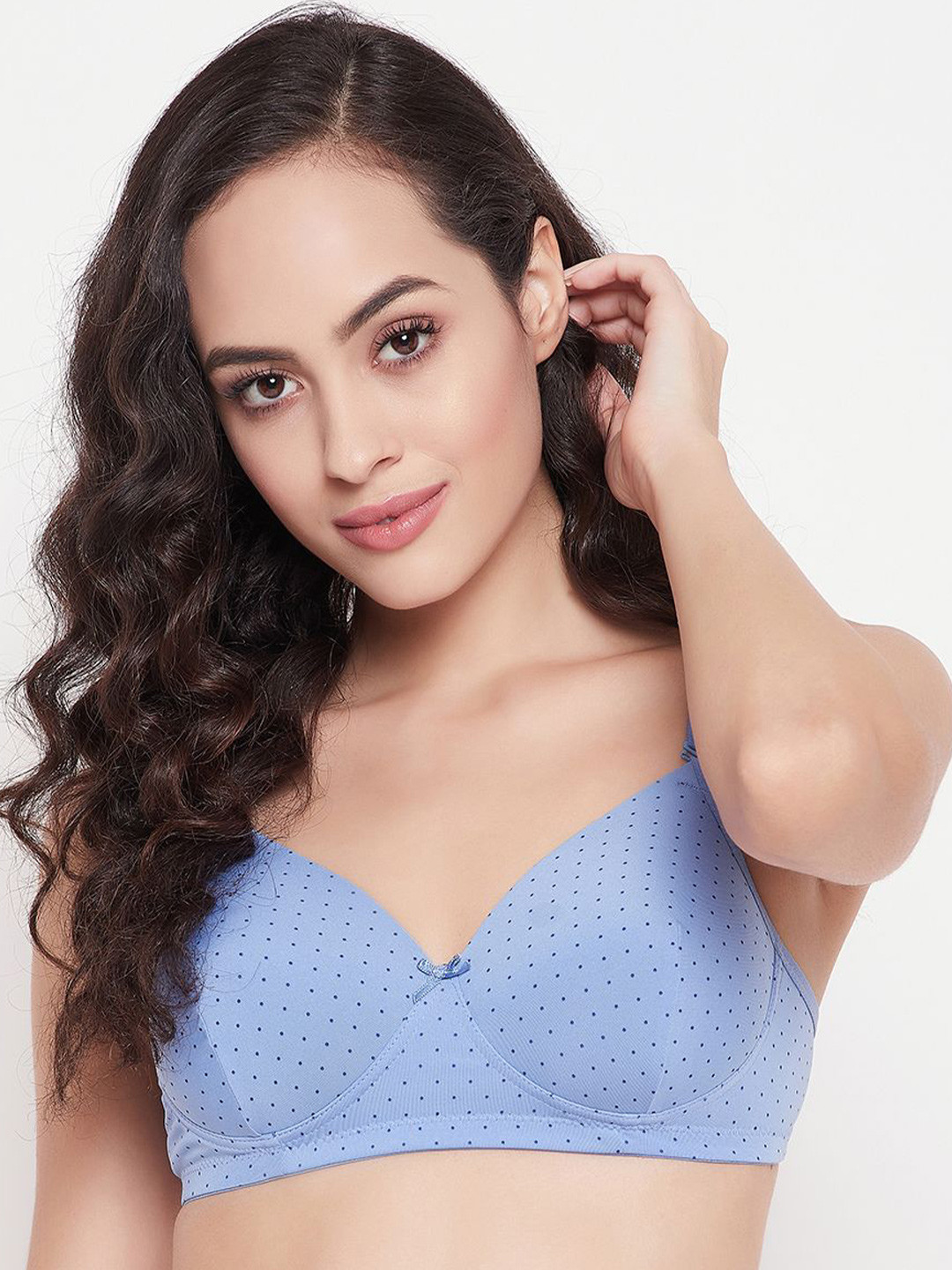 Clovia Women Full Coverage Lightly Padded Solid Polka Dot Super Support T-shirt Bra