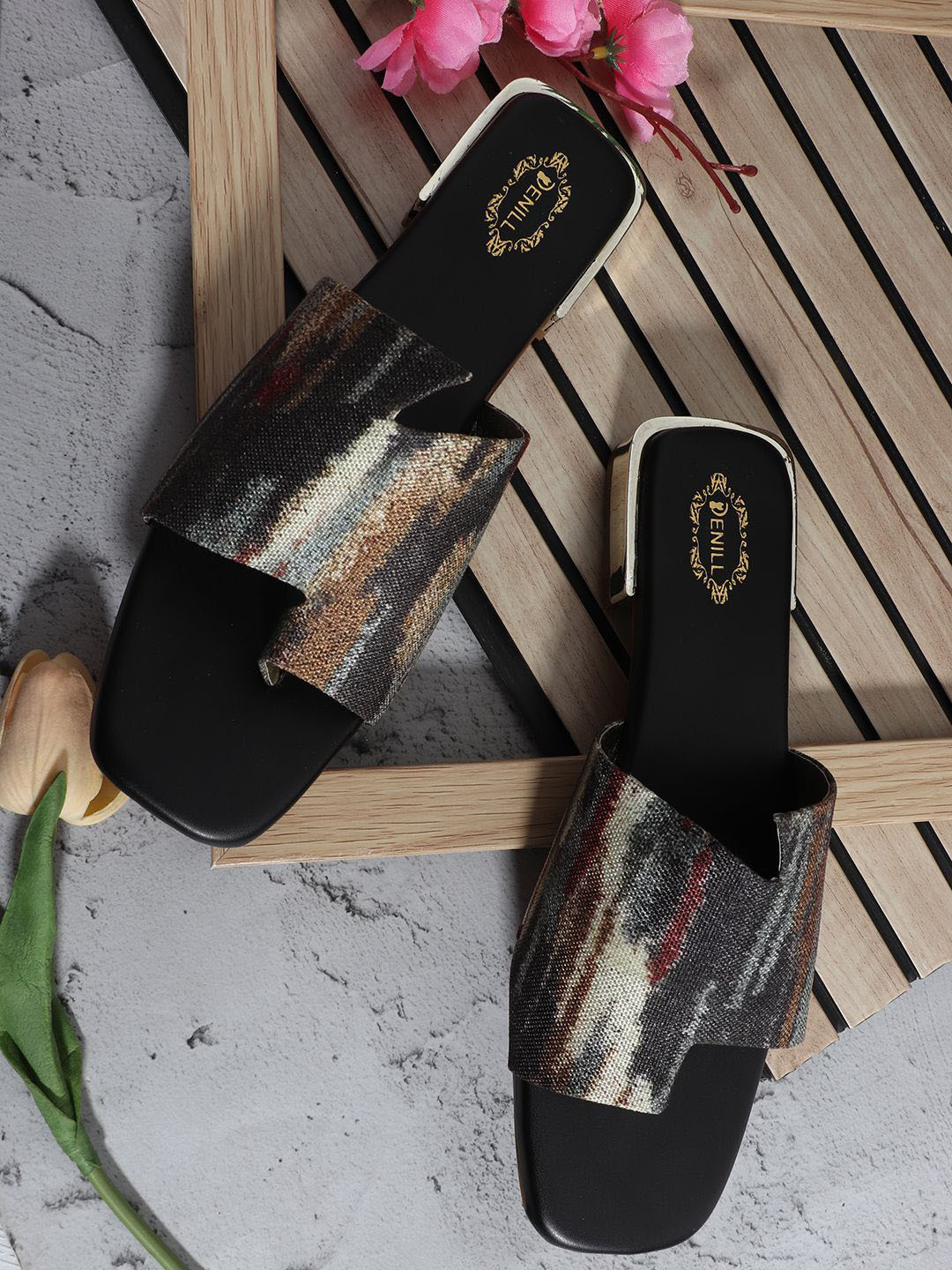 Denill Women Open Toe Flats for Women & Girl With Extra Soft Bottom & Non Slip Sole