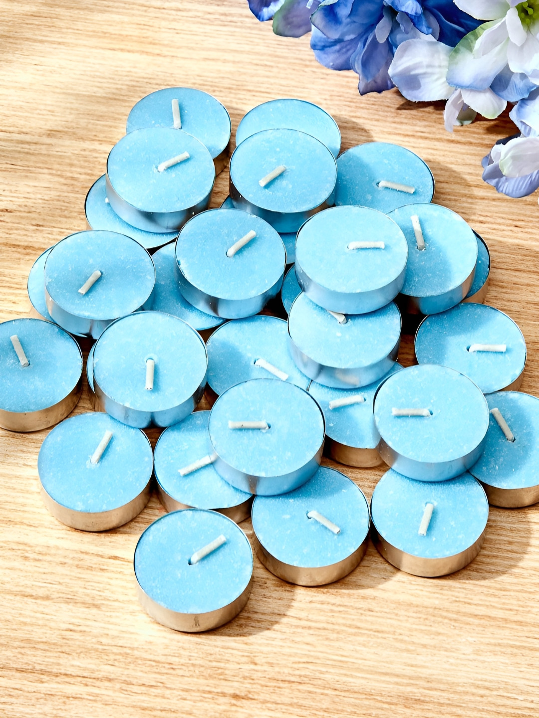 Aromatic Fables Blended Wax 50Pcs 1 Wick Cupcake Solid Round Regular Tea Light Candles