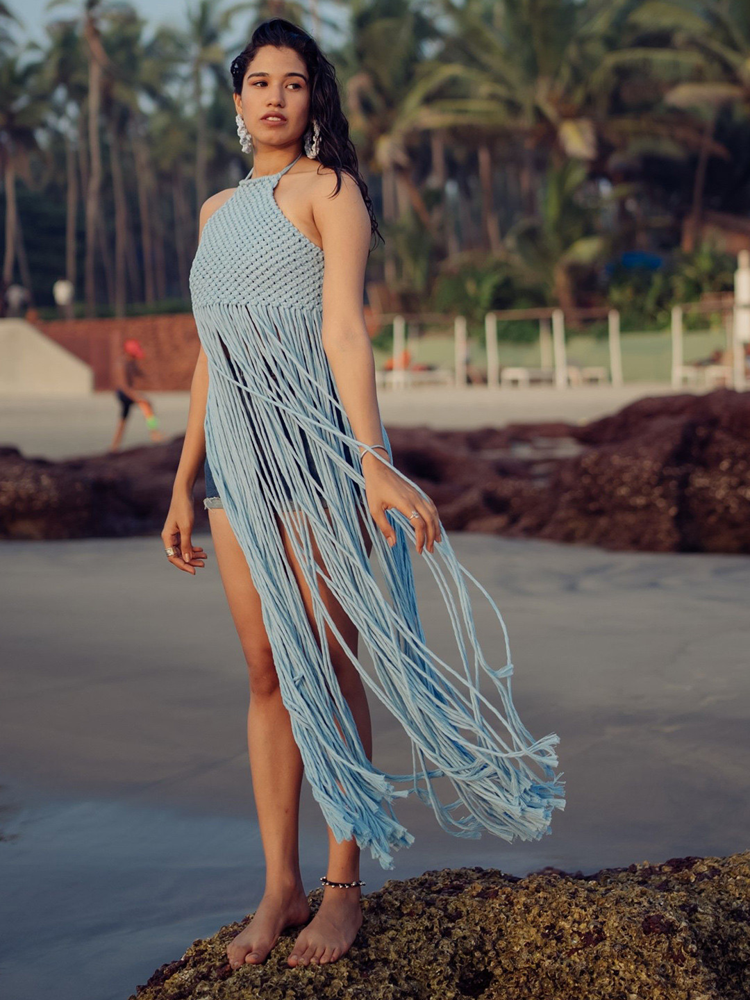 Terra Living Women Self Design Shoulder Straps Cotton Top