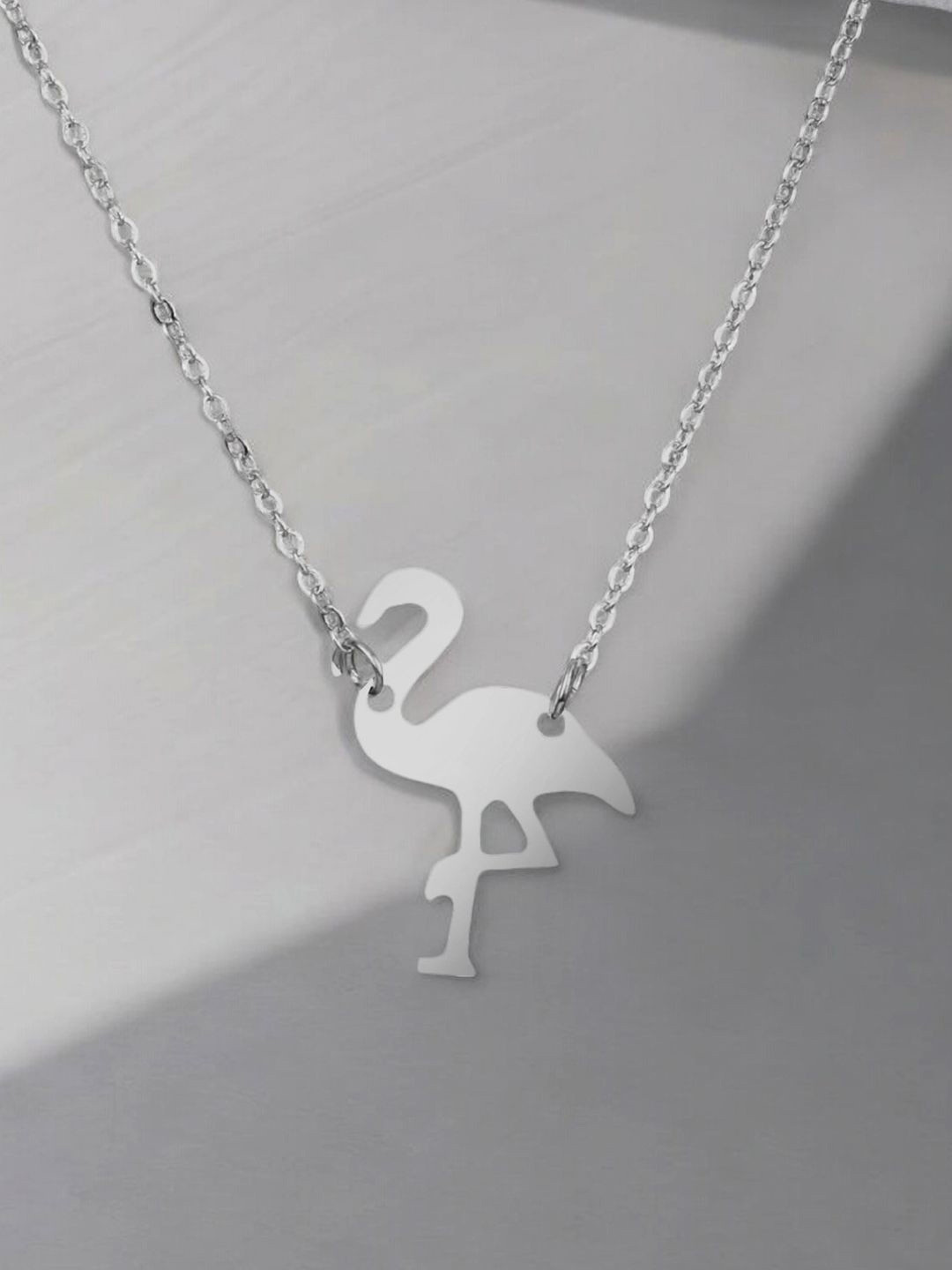 DressBerry Girls 925 Sterling Silver Flamingo Pendant with Chain