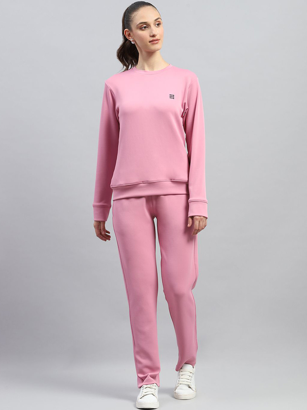rock.it Women Solid Round Neck Full Sleeve Tracksuit