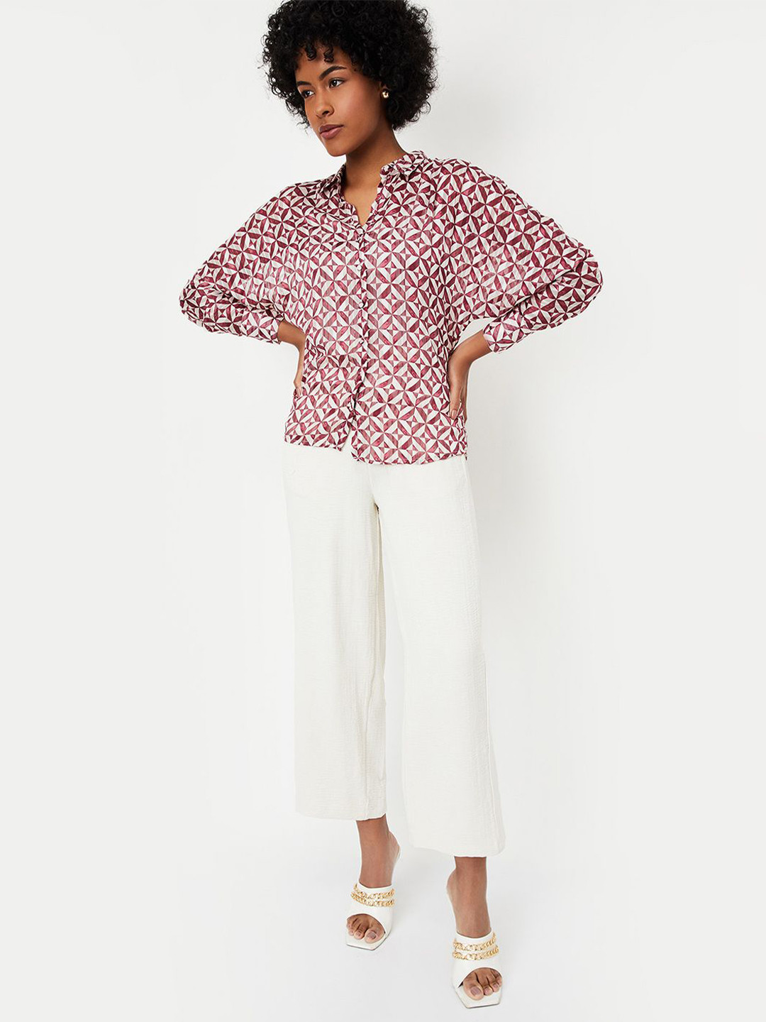 Max x Kalki  Women Printed Blouse with Camisole