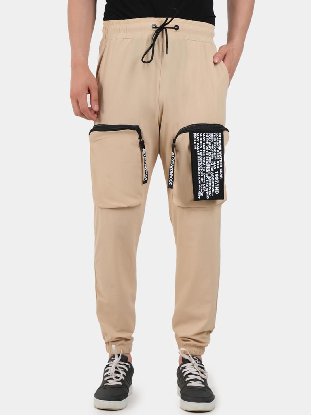 BOTABOCHI Men Printed Slim-Fit Cargo Joggers