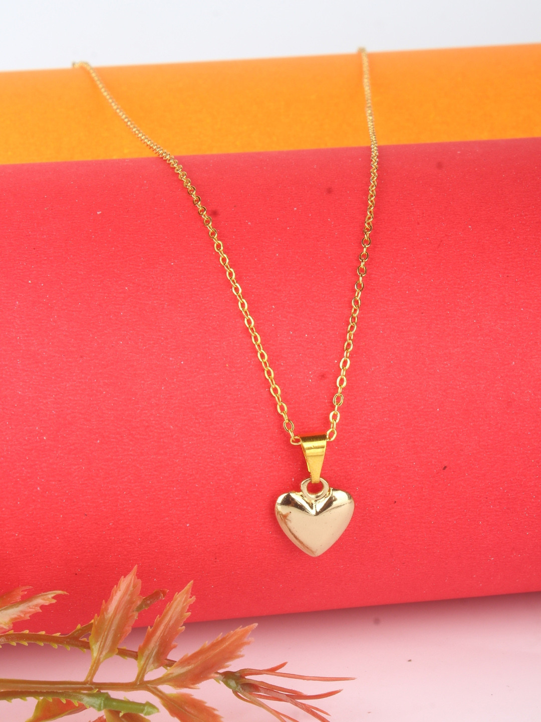 KPOP Gold-Plated Heart Shaped Pendant With Chain