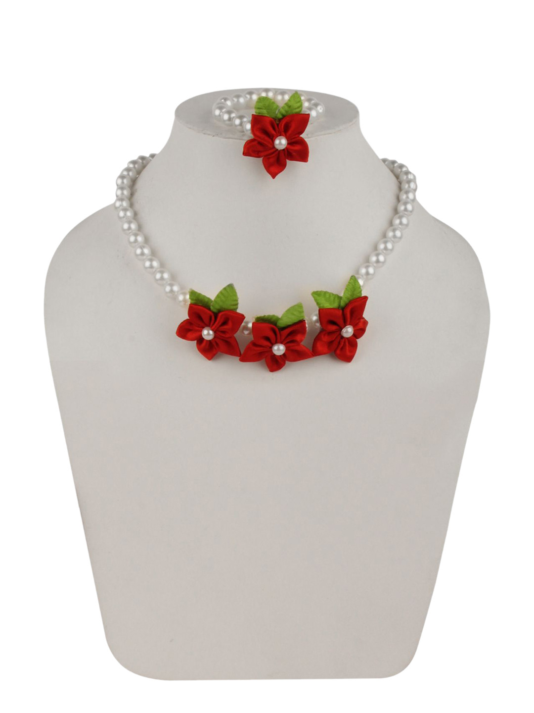 Daizy Girls Pearls Floral Necklace & Bracelet