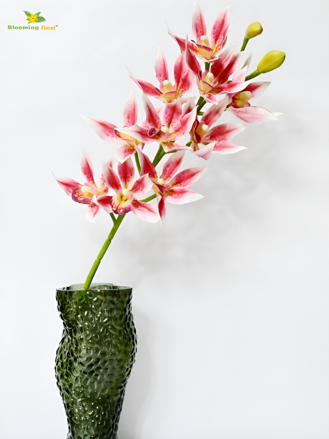 Blooming Floret Pink &  Green Orchid Artificial Flower