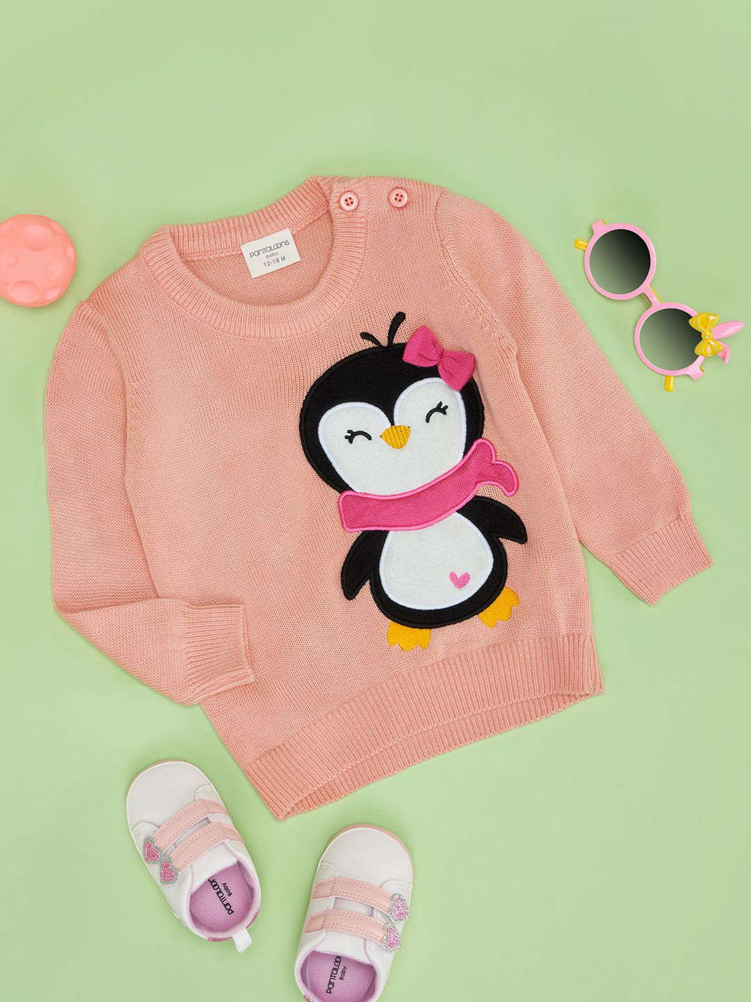 Pantaloons Baby Girls Cable Knit Pullover