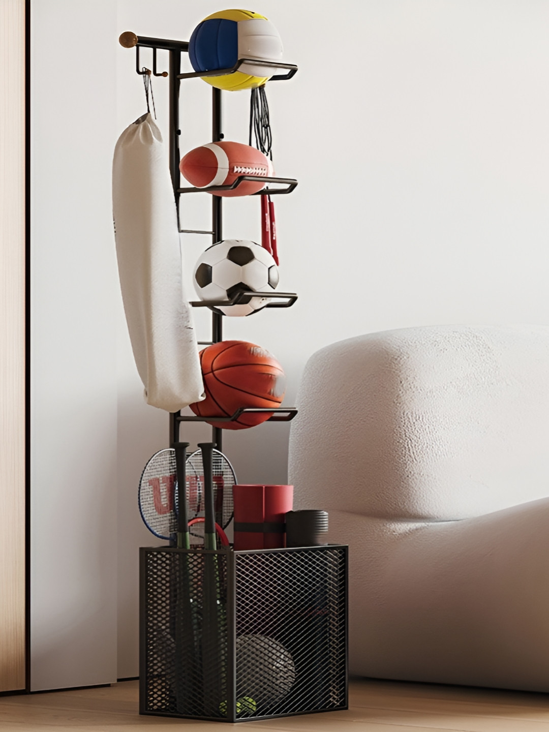 Arhat Organizers Black Ball Storage Rack