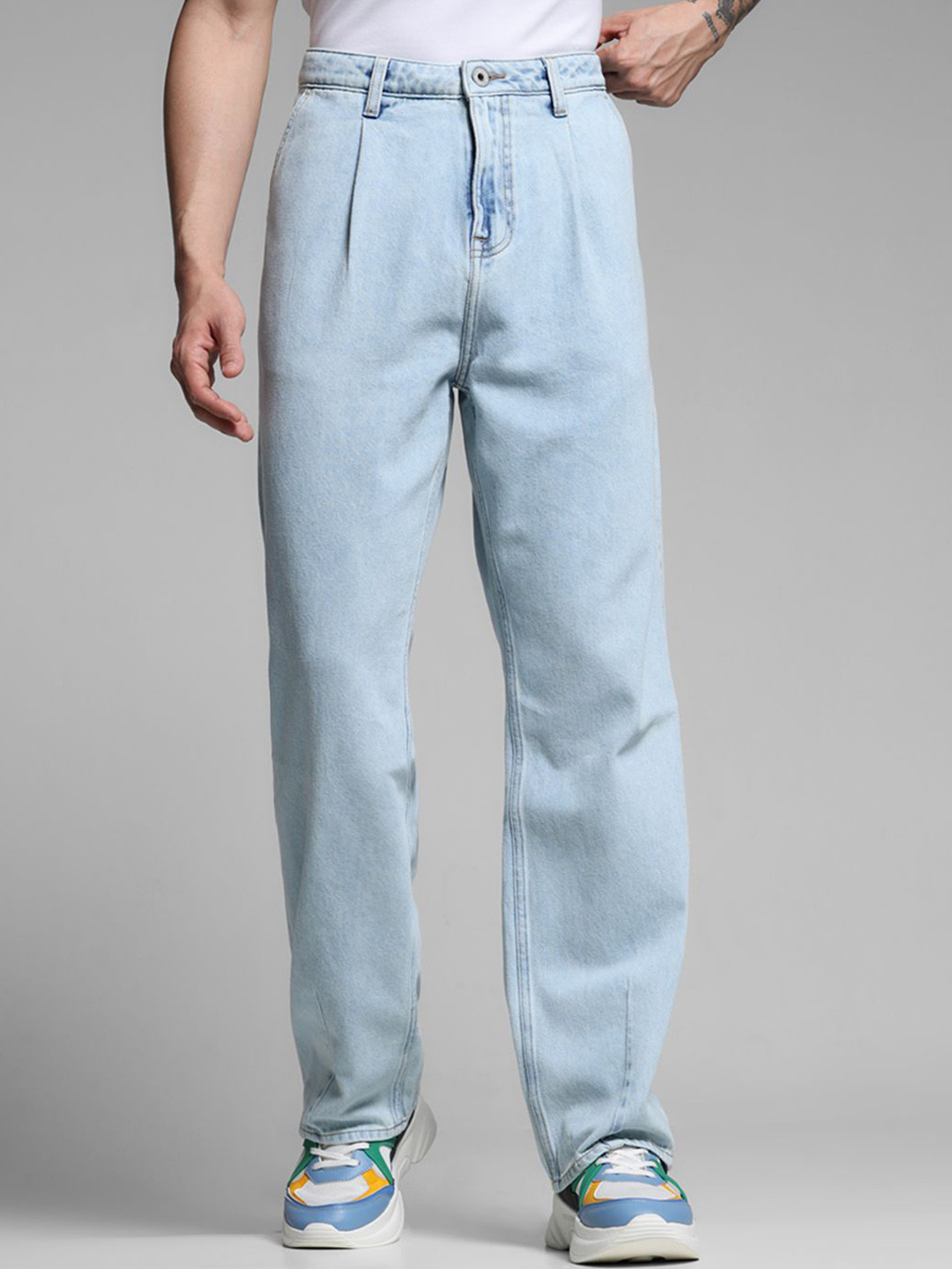 Jack & Jones Men Relaxed Fit Low-Rise Light Fade Jeans