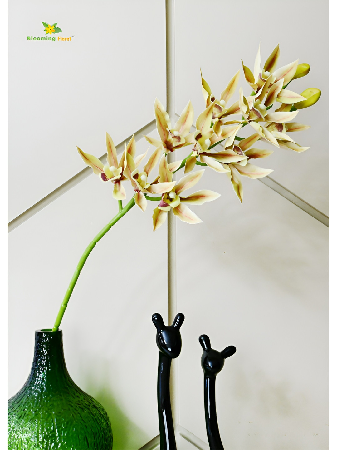 Blooming Floret Green Orchid Non-Hanging Artificial Flower