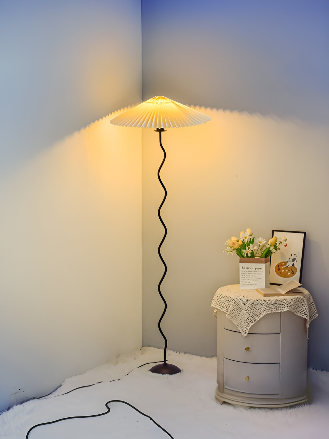 The Better Home White Contemporary Metal Floor Lamps