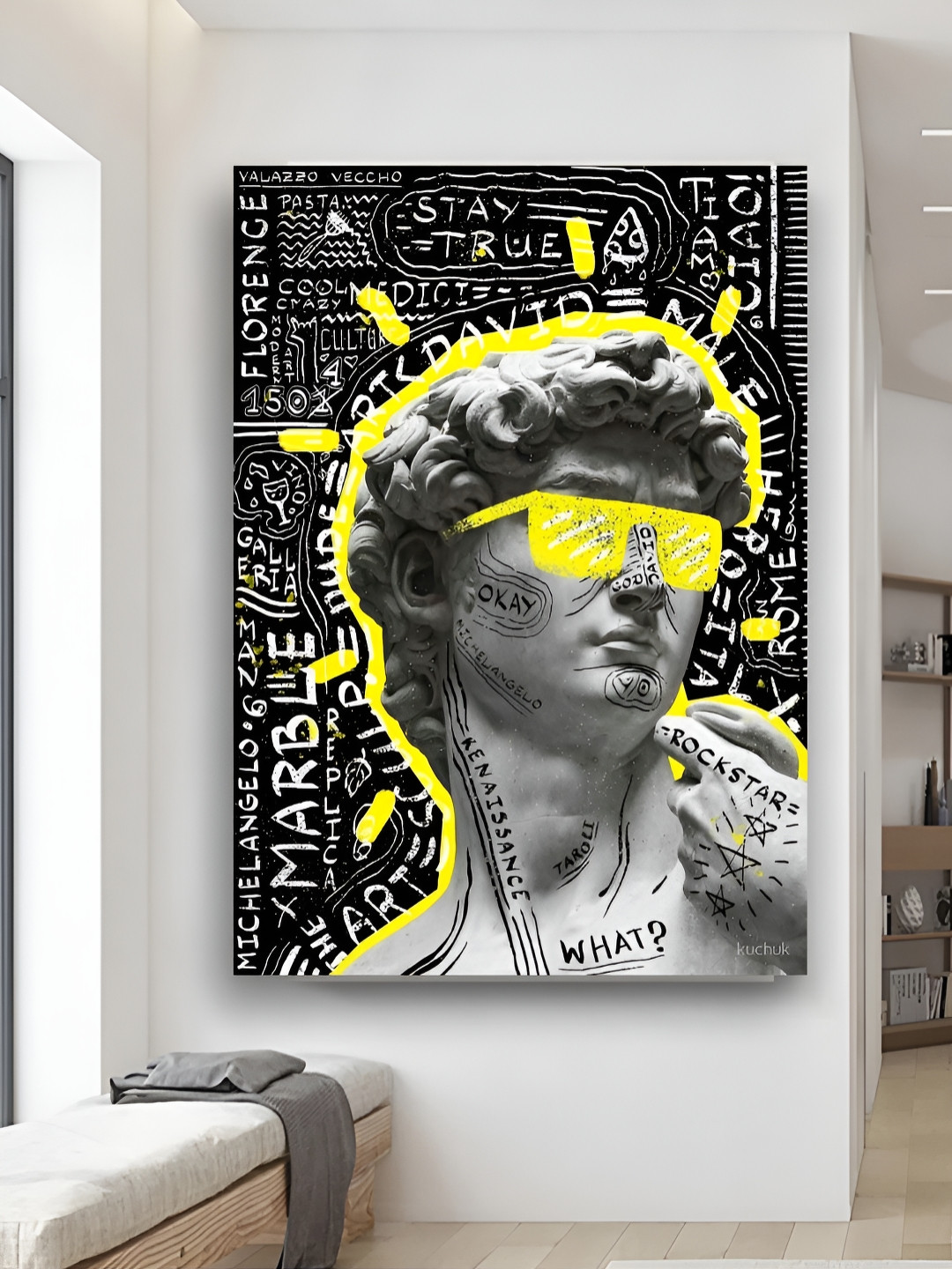 Artsense Black Canvas Wall Living Room Rectangle Potrait Paintings Wall Art -30 x 20In