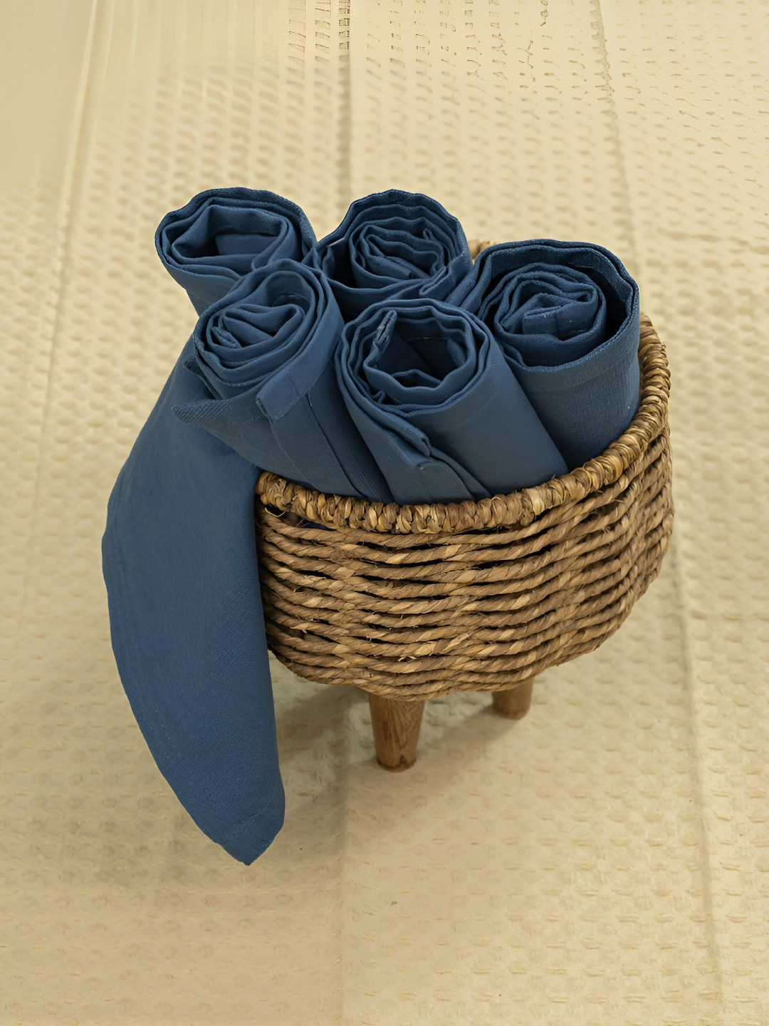 URBAN SPACE 6 Pcs Navy Blue Cotton Table Napkin