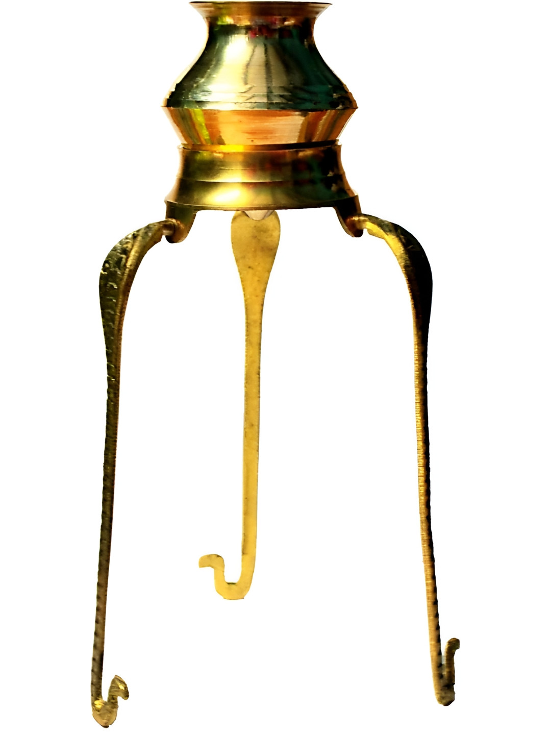 Navyaksh Tripai Lota Gold Metal Metallic Study Room Set of 2 Small Showpieces - 3.1 Inches