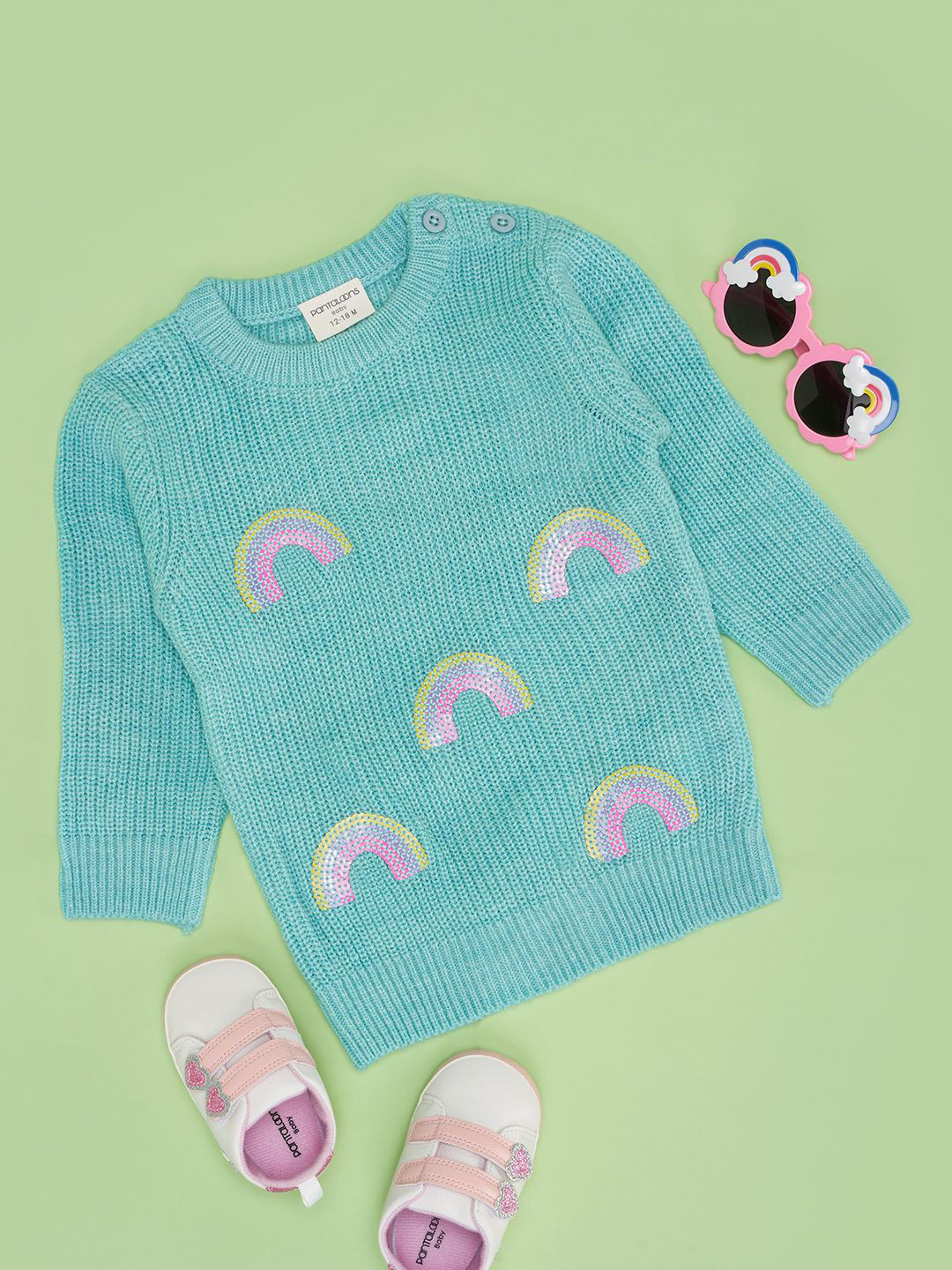 Pantaloons Baby Girls Cable Knit Pullover