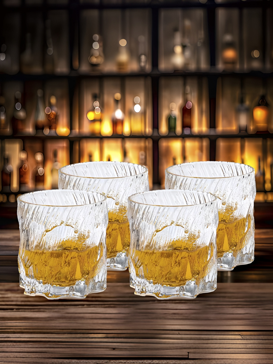The Better Home Transparent 4 Pieces Lead Free Whiskey Glasses 270 ml