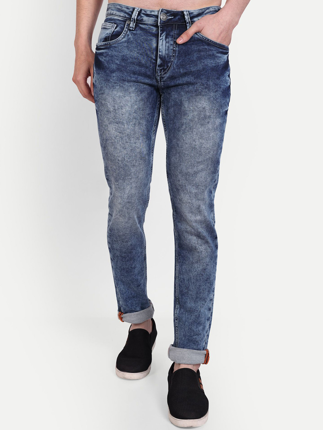 MEGHZ Men Micheal Skinny Fit Heavy Fade Stretchable Jeans