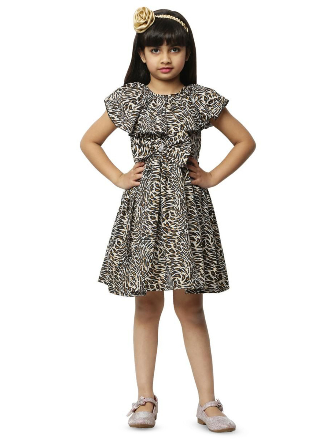 Wish little Girls Fit & Flare Mini Dress With Bow Details
