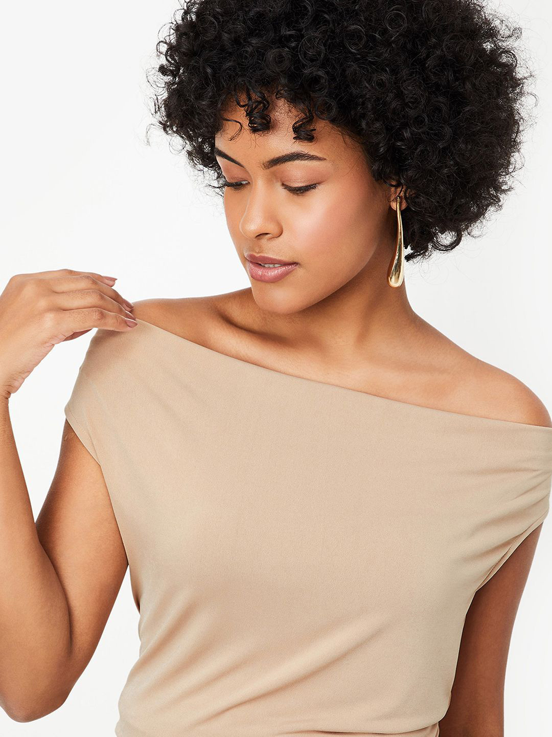 Max x Kalki  Women Solid Cowl Neck Top