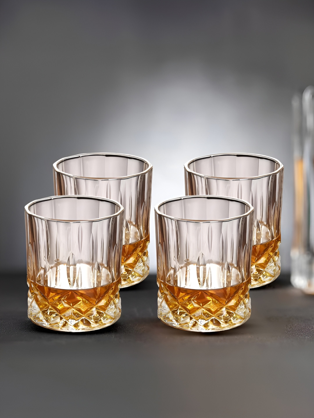 The Better Home Transparent 4 Pieces Lead Free Whiskey Glasses 300 ml