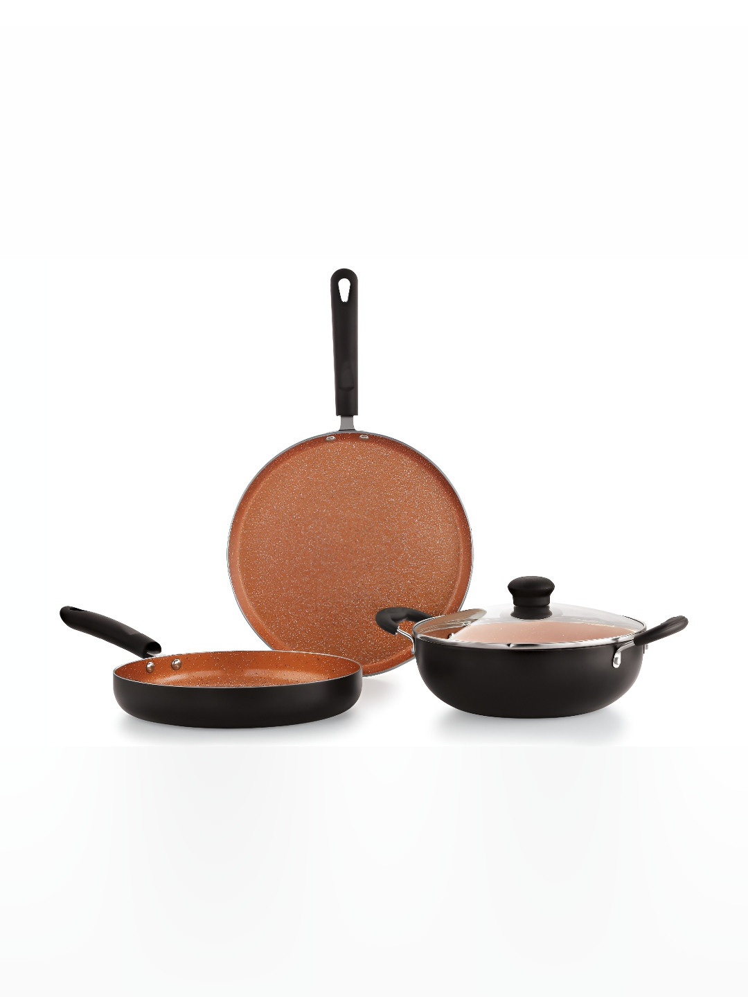 NIRLON Copper-Toned 4 Pieces Induction Base Aluminium Cookware Set