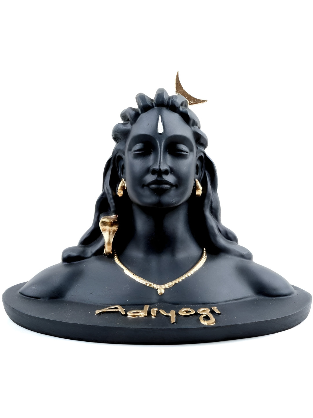 Navyaksh Adiyogi Shiva Gold Brass Metallic Prayer Room Small Showpiece - 3.1 Inches