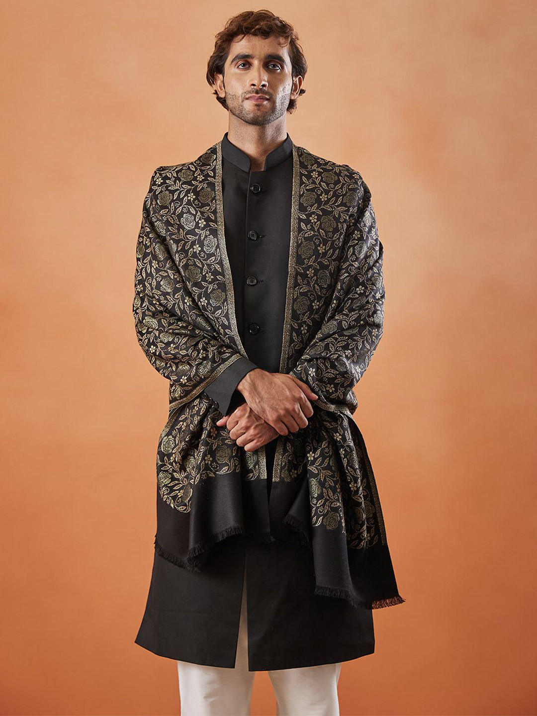 Pashmoda Men Woven Design Stole