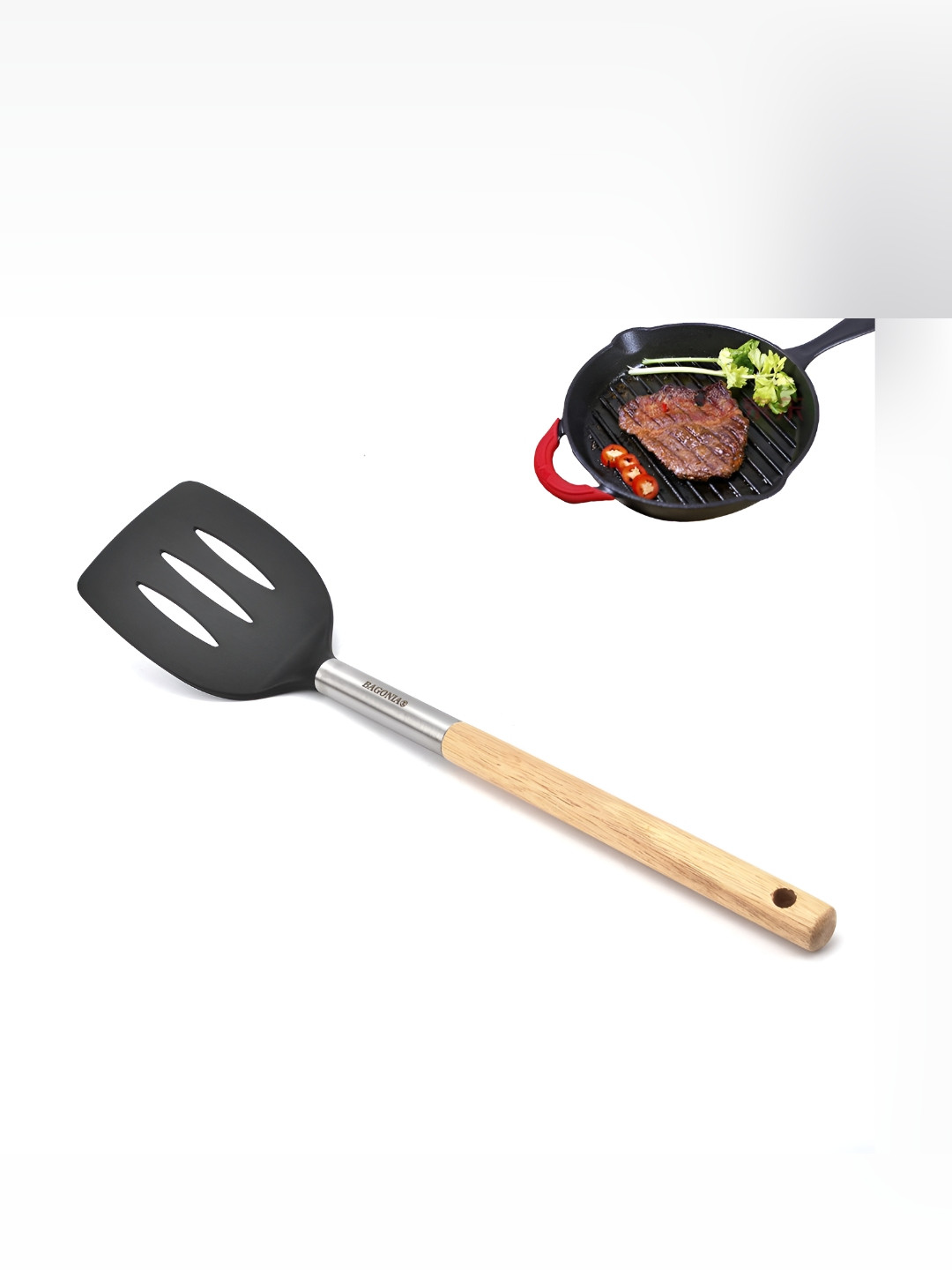 Bagonia Black & Brown Textured Silicone Turner