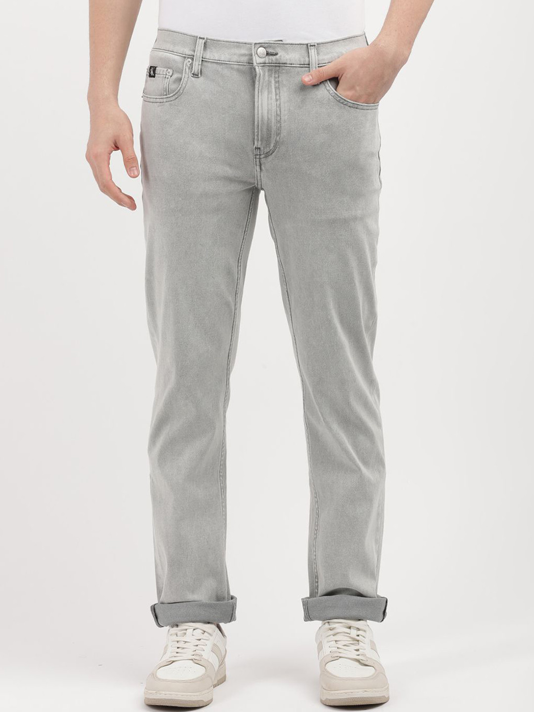Calvin Klein Jeans Men Solid Low Distress Heavy Fade Jeans
