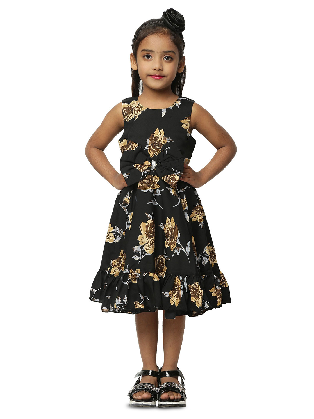 Wish little Girls Fit & Flare Mini Dress With Bow Detail