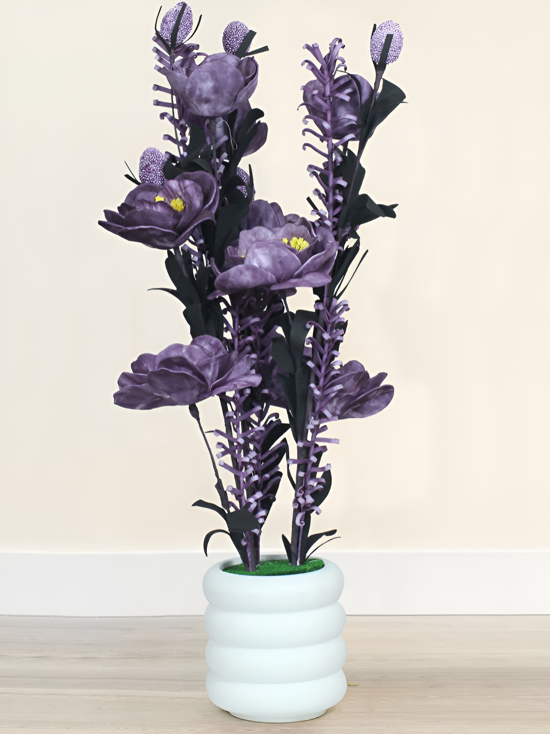 TIED RIBBONS Violet 1 Pieces Artificial Plant With Pot