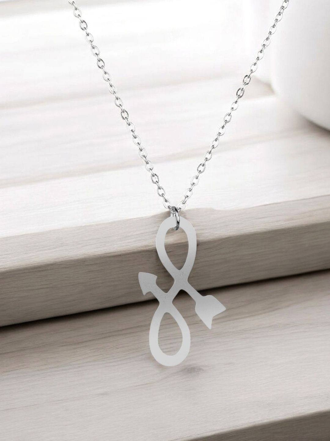 Goldnera Girls 925 Sterling Silver-Plated Inifinity Love Pendant with Chain