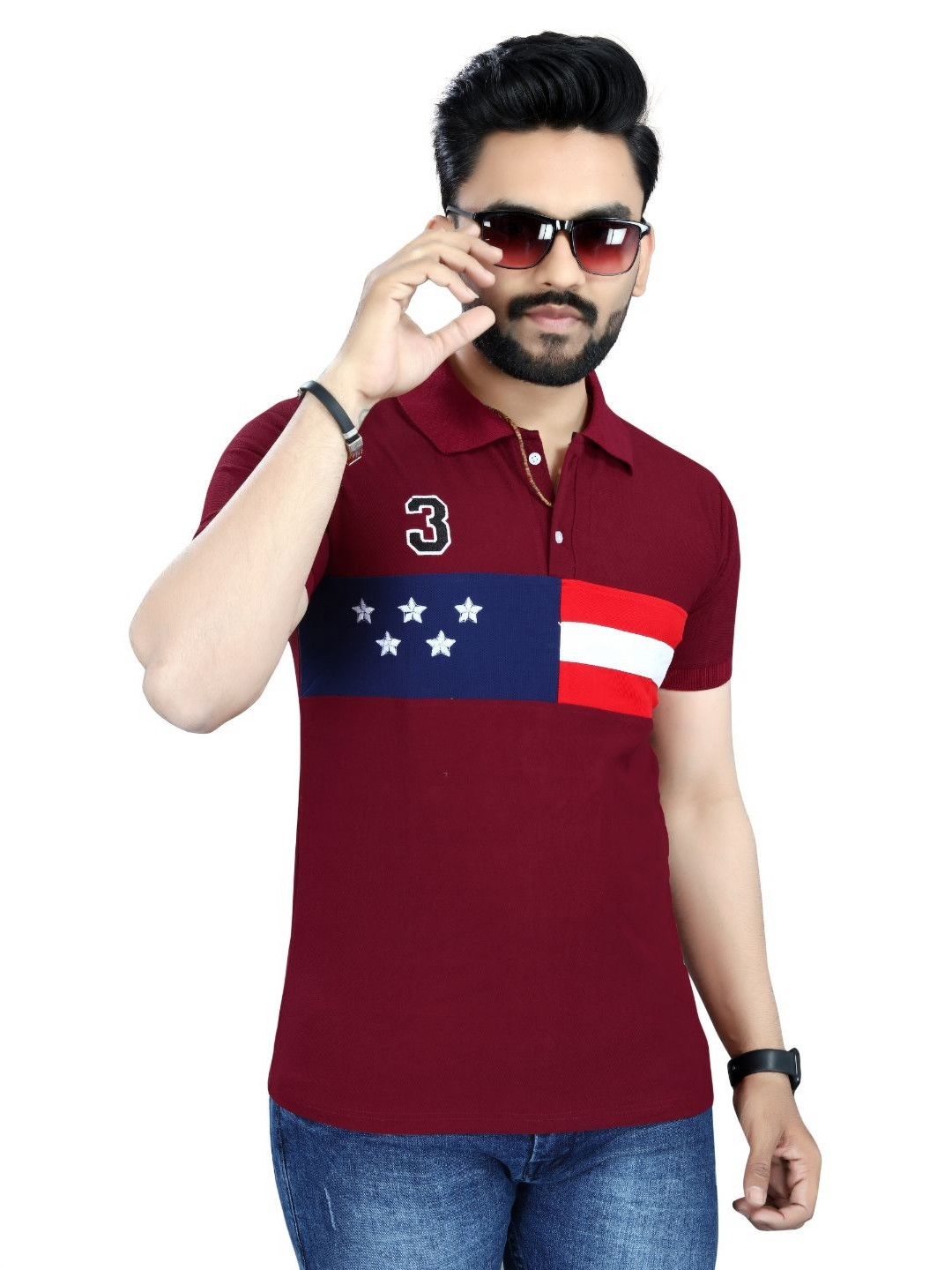 DYRECTDEALS Men Graphic Printed Polo Collar T-shirt