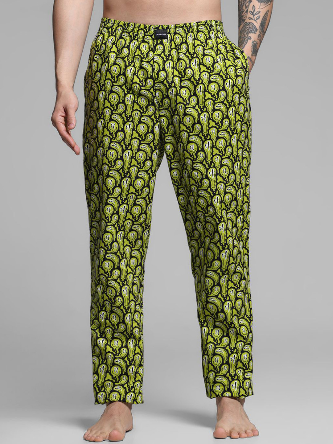 Jack & Jones Men Graphic Printed Low-Rise Pyjama