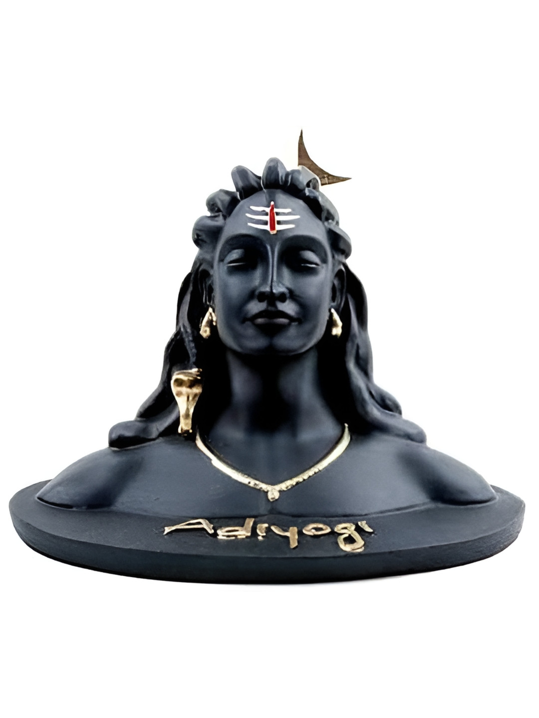 Navyaksh Siyaram Lord Adiyogi Mahadev Shiv Shankara Gold Polyresin Matte Living Room Small Showpiece - 3.1 Inches