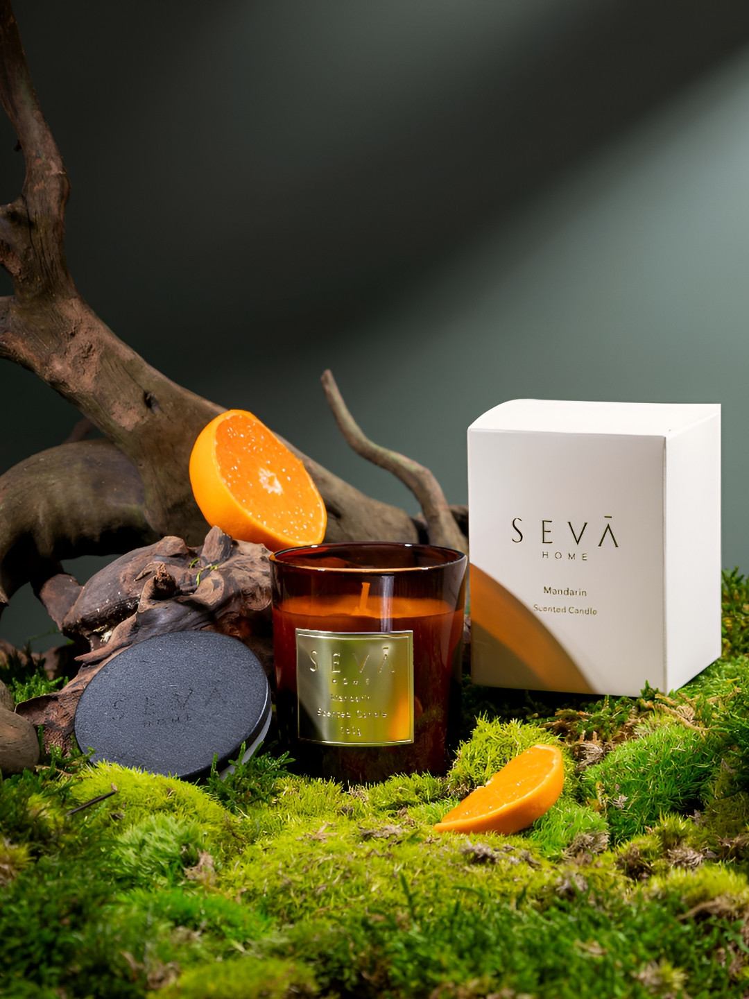 Seva Home Mandarin Signature Candle Scented 1 Wick Solid Geometric Regular Jar Candles