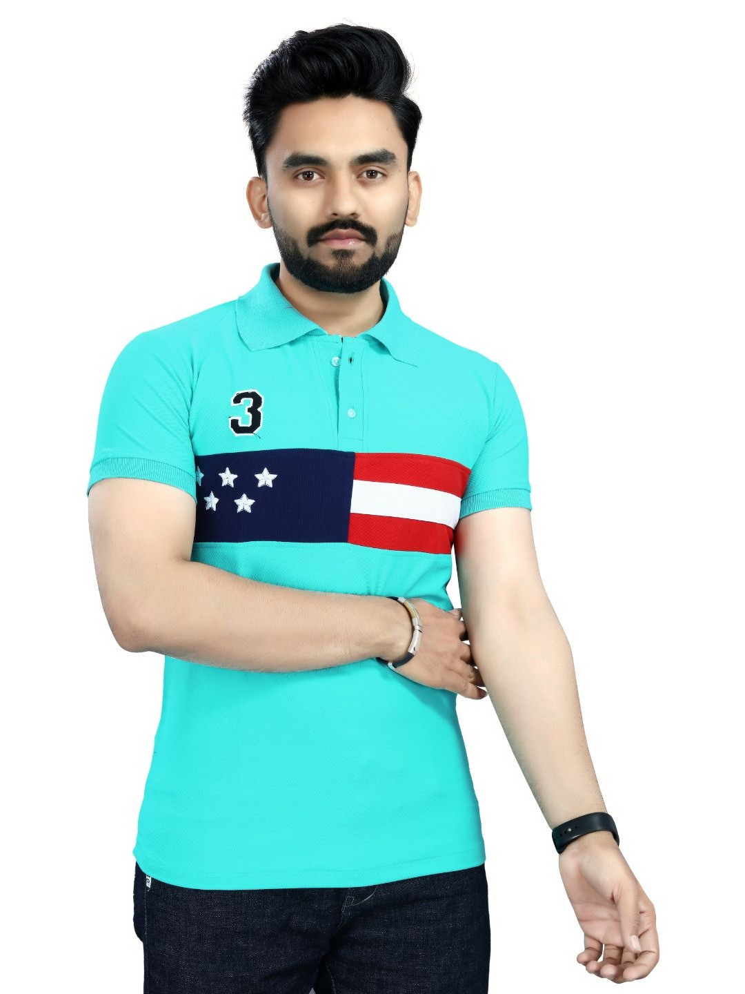 DYRECTDEALS Men Graphic Printed Polo Collar T-shirt