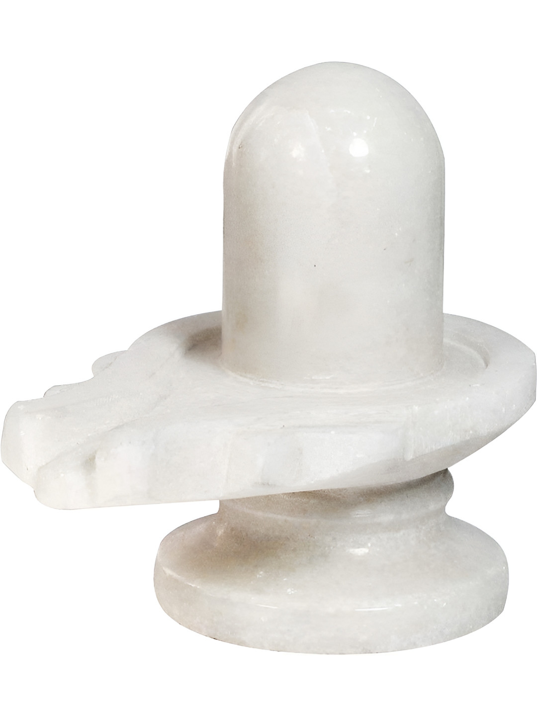 Navyaksh Shiv Lingam White Brass Natural Prayer Room Hand-Crafted Small Showpiece - 3.1 Inches