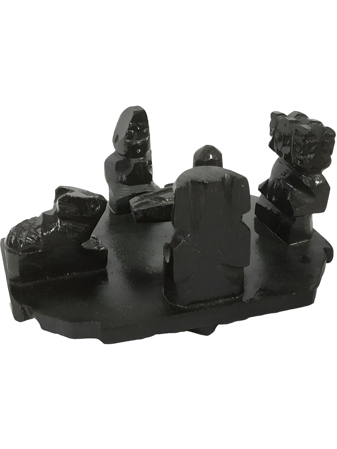 Navyaksh Shiv Praivar with Maha Shiv Ling Gold Metal Metallic Prayer Room Small Showpiece - 3.1 Inches