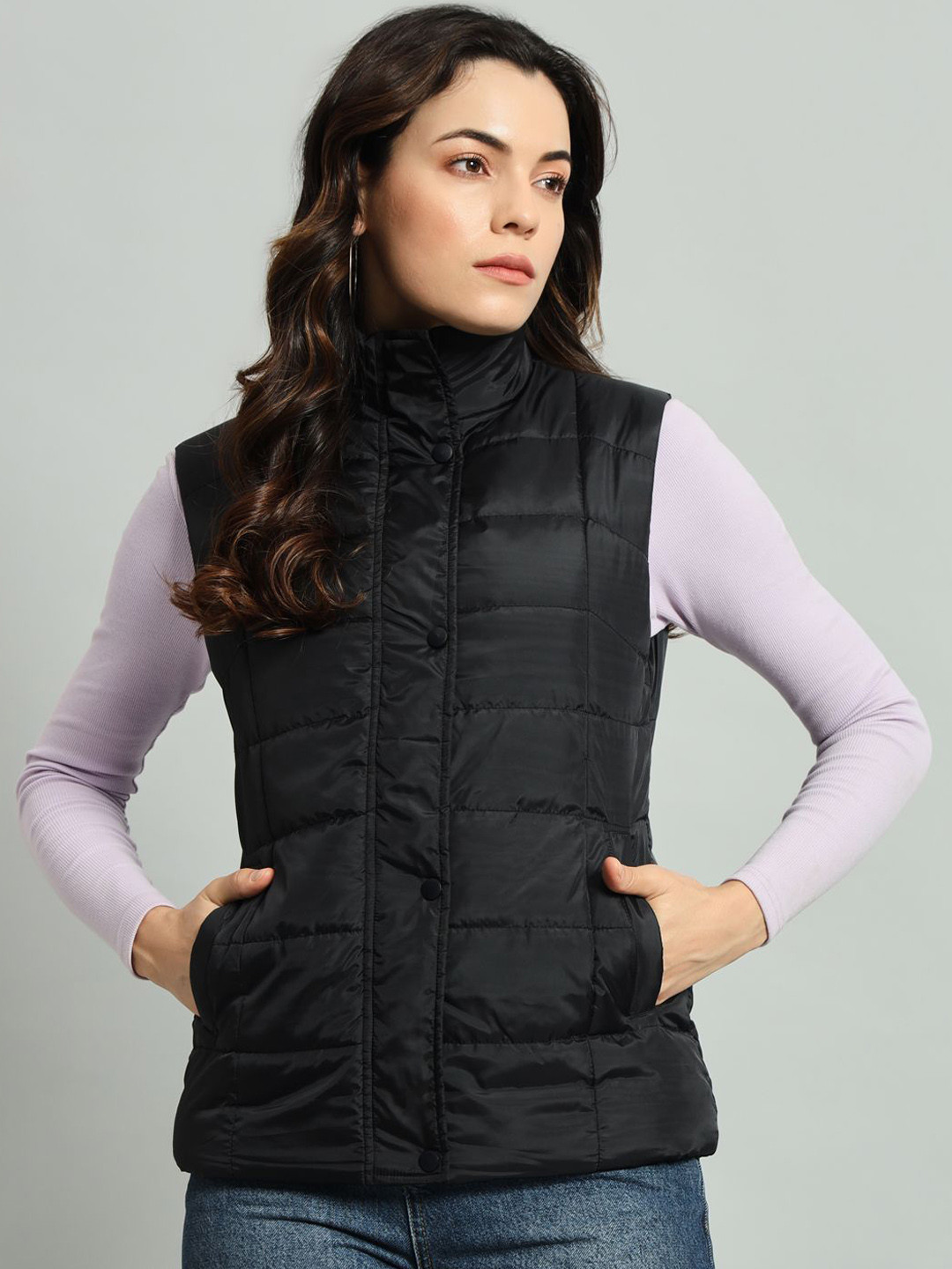 AR-FIT Women Water Resistant Crop Puffer Jacket
