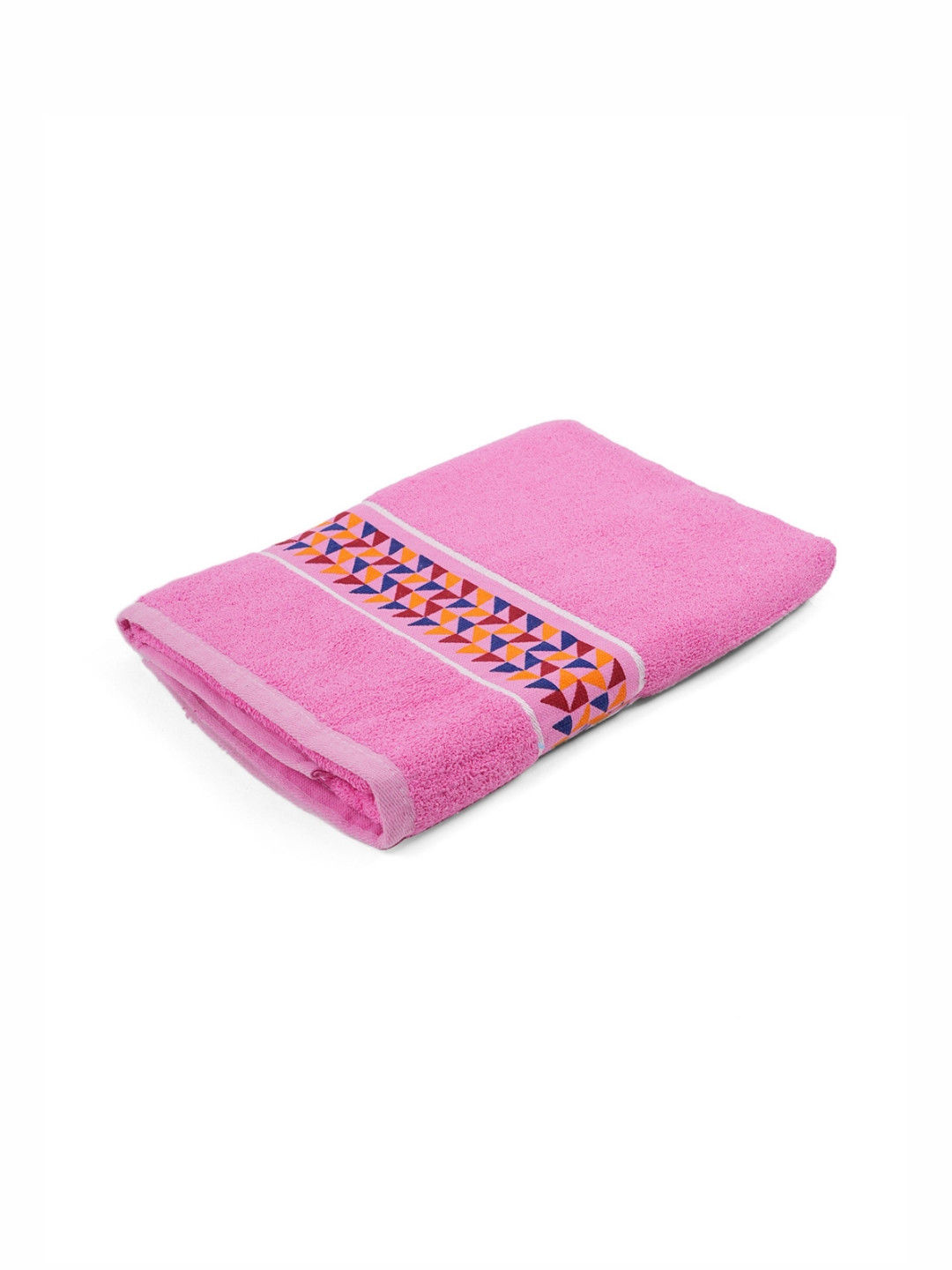 Style Shoes Pink & Orange 1 Printed Cotton 450 GSM Bath Towel